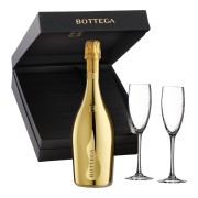 Bottega - Prosecco Gold in Schwarzer Geschenkbox mit 2 Gläsern - 0.75L