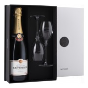 Champagne Taittinger - Brut Reserve in Geschenkverpackung mit 2 Gläsern - 0.75L
